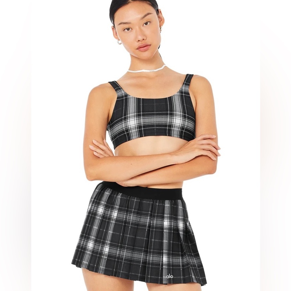 Alo Yoga Plaid Sports Bra Crop Top sz Small